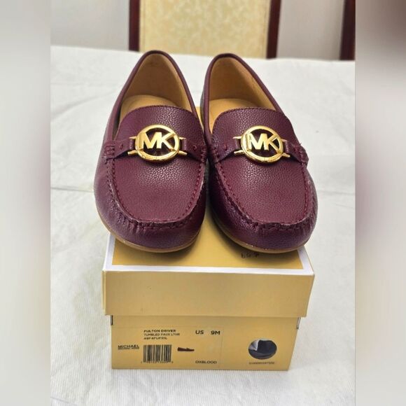 Michael Kors Fulton Driver Burgundy Loafers NIB - Picture 8 of 8